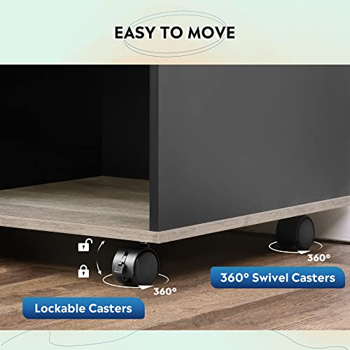 image for DEVAISE 3 Drawer Mobile File Cabinet, Wood Lateral Filing Cabinet, Pri