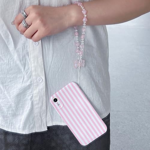 Fxlzcw for iPhone 15 Pro Max Striped Phone Case, Aesthetic Cute Soft Slim Fit TPU Shockproof Protective Cover for Girls Women (Pink White) by Fxlzcw - Used condition - Image 3