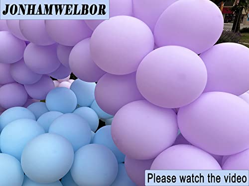 Image of Jonhamwelbor Light Blue Pastel Balloons (12Inch 100Pcs) Sky Blue Latex Macaron Blue Matte Balloons for Baby Shower Birthday Party