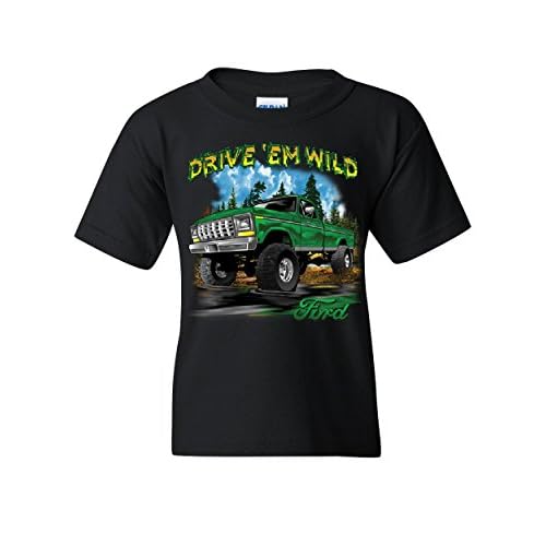 Drive ‘Em Wild Youth T-Shirt Ford Pickup Trucks F-150 Offroad Mud Ride Kids Tee