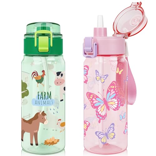 Tritan Kids Water Bottle for School, 18.6 Oz Toddler Water Bottle BPA-free