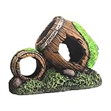 Genérico Cueva para Acuario - Refugio De Cría En Barril De Vino Hueco | Decoraciones para Acuario,para Acuarios de Agua Dulce y Salada Tienda de Mascotas Casa Oficina