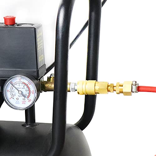 Taisher 5 Pcs Brass Of Air Hose Fittings, Hose Barb Fittings 1/2" Hose Barb X 1/2" Fnpt With 5 Pcs Hose Clamp #TOP5