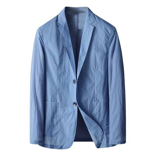 Mens Single Breasted Casual Blazers Lightweight Solid Color Daily Use Suit Jacket Slim Fit Comfy Trendy Sport Coat