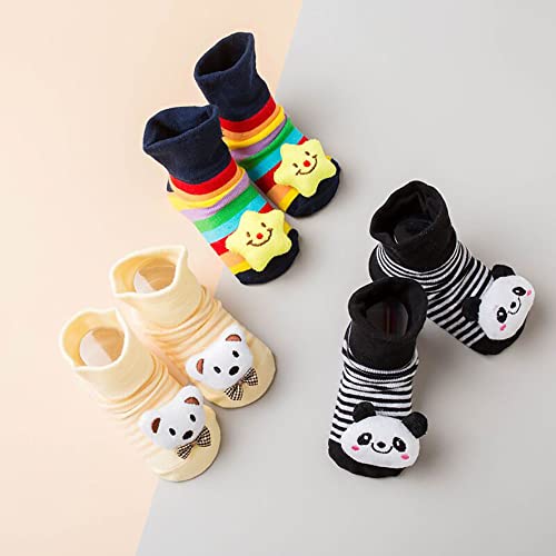Fedmois 6 Pairs Baby 3D Cartoon Anti-Skid Booties Socks Slippers Shoes, Boys, 9-18 Months #TOP2