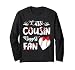 Big Baseball Heart Little Cousin Biggest Fan Player Lover Long Sleeve T-Shirt