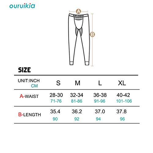 Ouruikia Men's Thermal Underwear Pants Modal Thermal Bottoms Long Johns Pants Underwear With Separate Pouch (White(Only Bottom), Us Large) #TOP6
