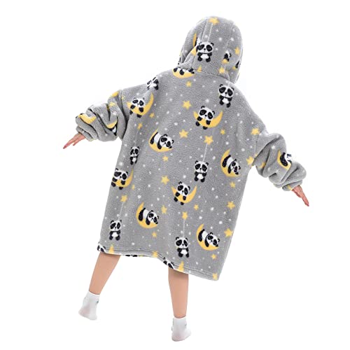 Deserthome Cobertor com capuz para crianças de 6 a 12 anos, cobertor com capuz de animal supermacio,