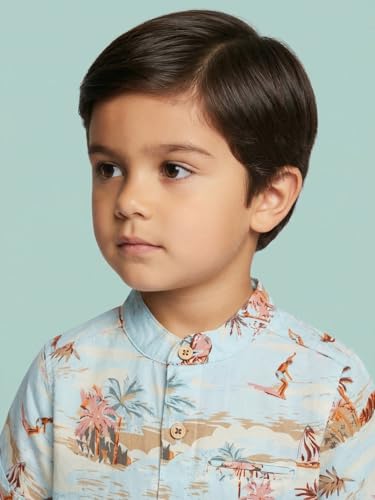 Image of Nautinati Boys Printed Collared Shirt with Shorts Clothing Set | Age 1-5 Years