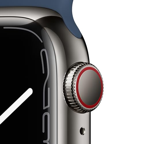 Apple Watch Series 7 [GPS + Cellular 41mm] Smart Watch w/Graphite Stainless Steel Case with Abyss Blue Sport Band. Fitness Tracker, Blood Oxygen & ECG Apps, Always-On Retina Display, Water Resistant by Apple - Image 2