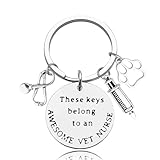 Taille du cadeau de retraite vétérinaire pour infirmière vétérinaire : le diamètre du panneau en métal est d'environ 3 cm ainsi que l'anneau, adapté pour les clés, juste la bonne taille et peut être facilement mis dans la poche ou tenu dans votre main, meilleur cadeau d'infirmière vétérinaire pour assistant vétérinaire, cadeau sur le thème vétérinaire pour les étudiants vétérinaires, infirmière, cadeau d'anniversaire pour vétérinaire, maman et grand-mère
