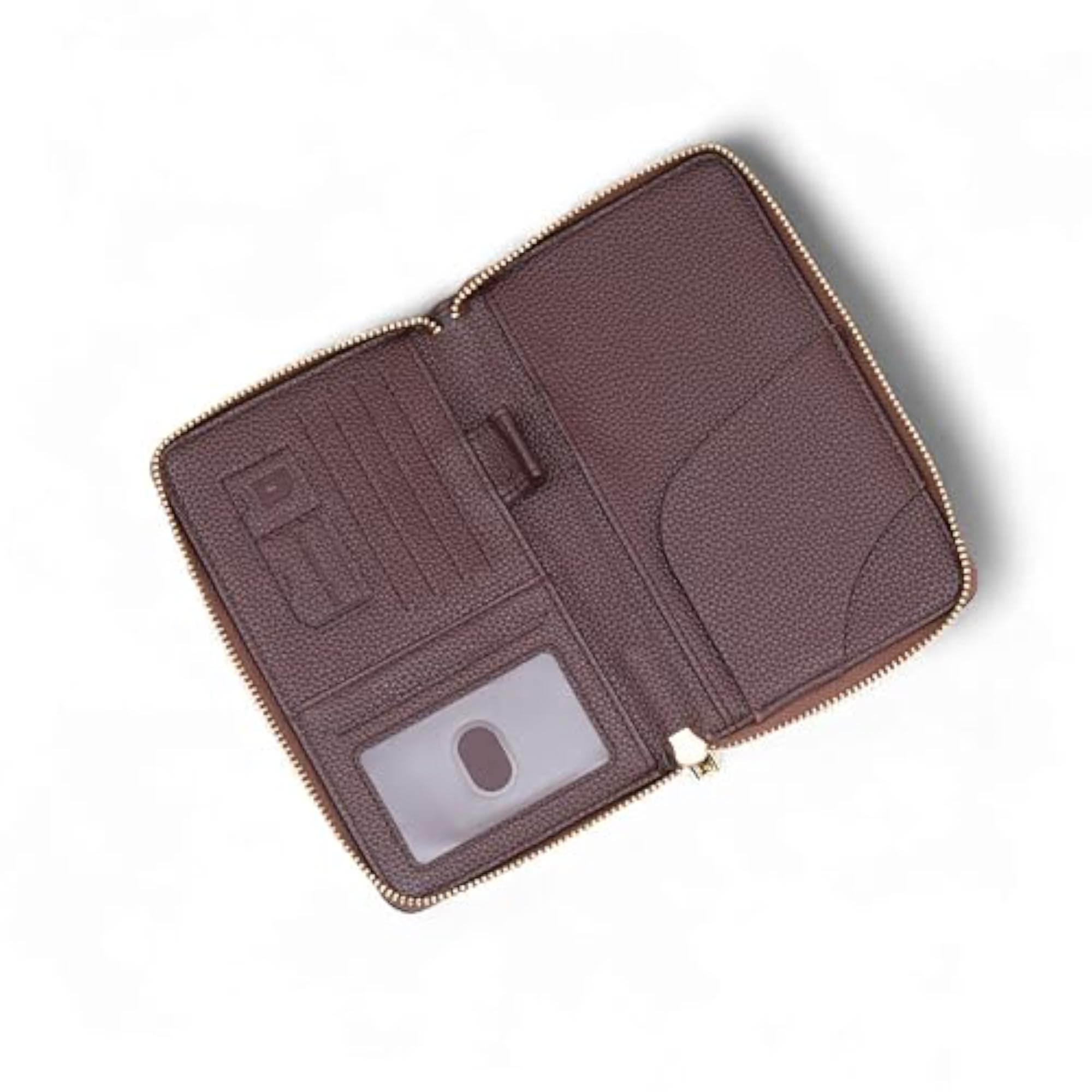Faux Leather Passport Holder & Travel Wallet, Dark Brown