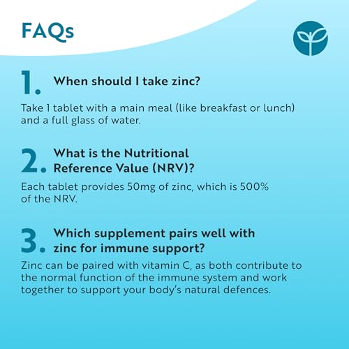 Nutravita Zinc Tablets 50mg – 120 High Strength Vegan Tablets (4 Months Supply) – Highly Absorbable Zinc Supplements for Maintenance of Normal Immune System, Bones, Hair, Skin & Nails – Made in UK - Image 5