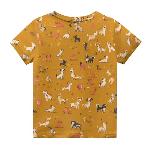 Girls Cute Animals Graphic T-Shirts Soft Short Sleeve Casual Summer Tops, Ages 3-144