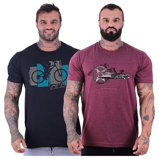 Kit 2 Camisetas Tradicional Masculina Clássica MXD Conceito Básica MTB Born To Ride (G, Opção 05)