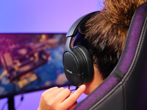 GXTrust 491 Fayzo Cuffie Gaming Wireless Bluetooth + 2.4 GHz, Audio Surround 7.1, Batteria da 22 Ore, 85% Plastica Riciclata, RGB Cuffie Bluetooth Over Ear PC PS5 PS4 Switch - Nero - Tastiera gaming - Immagine 11