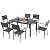 U-MAX 7-Piece Aluminum Outdoor Dining Set, Patio Table and Chairs Set for 6 Morden Outdoor Furniture Set with Aluminum Frames, Rectangular Table and Stackable Chairs for Garden, Black