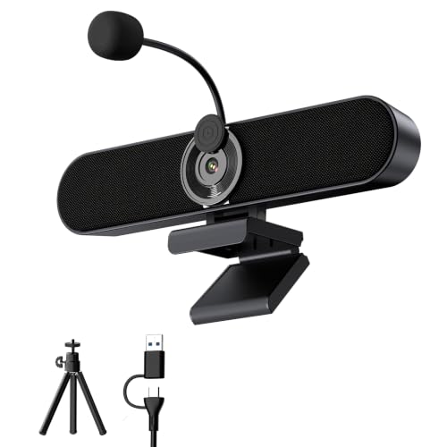 Inwa 2K Webcam Speaker with Privacy Shutter