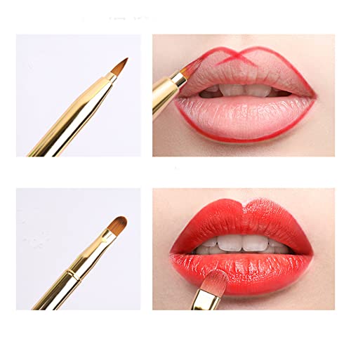 1Pc Gold Retractable Lip Makeup Brushes Lip Brush Applicators Double-Ended Retractable Lipstick Brush With Cap For Girls Women Makeup Tool Accessories #TOP1