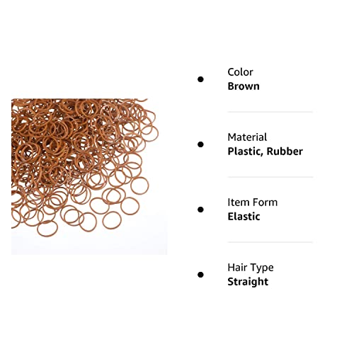 1000 Mini Rubber Bands Soft Elastic Bands For Kid Hair Braids Hair (Brown) #TOP7