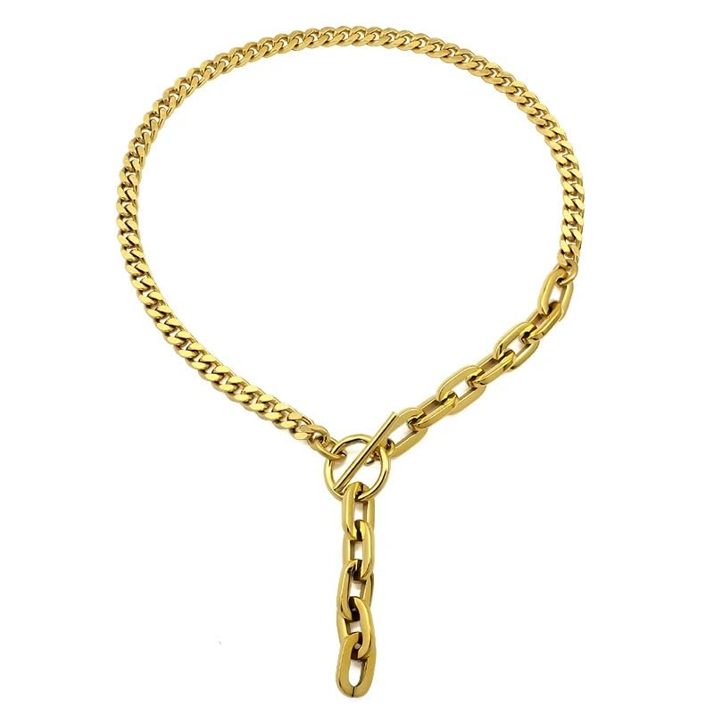Collier cubain argent 925 anti-ternissement avec fermoir T-bar facile à attacher