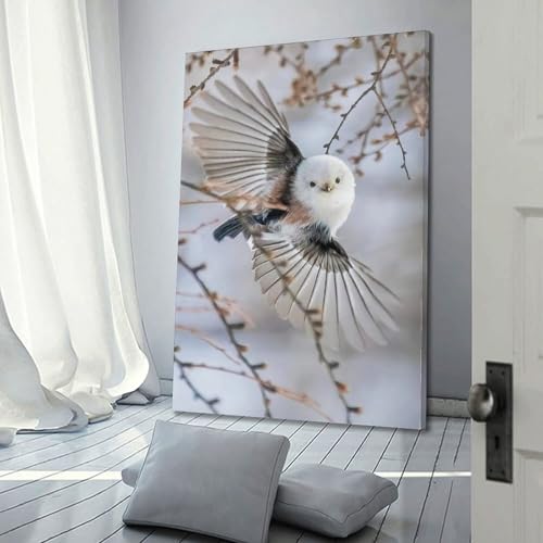 Poster mésange à queue allongée ZHOUKEG 20x30 cm pour déco murale - 3