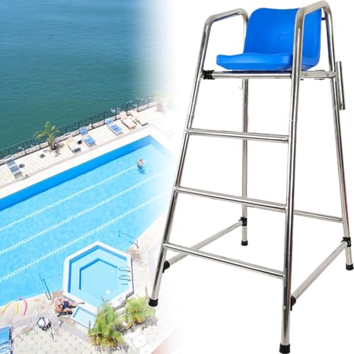 Chaise d'observation professionnelle de sauveteur, équipement de sécurité de piscine en acier inoxydable pour la prévention de la noyade et la surveillance de la piscine