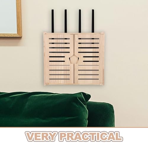 Support mural pour routeur WiFi double couche avec cache-modem et multiprise