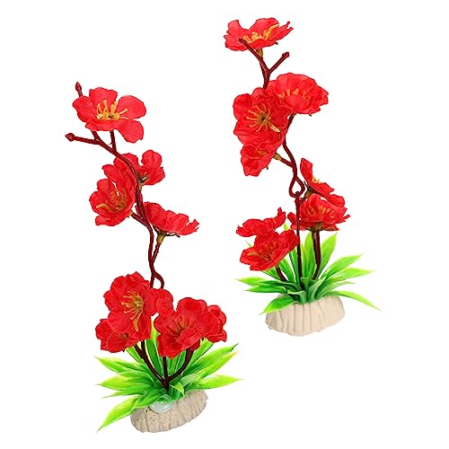 SOLUSTRE 2 Piezas flores decorativas falso sashimi de flores servicio floral Decoración flor artificial flores artificial decoración accesorio de hotel decoración de flores el plastico rojo