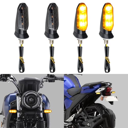 NTHREEAUTO 4PCS Motorcycle Turn Signals, Universal LED Turn Signal Light