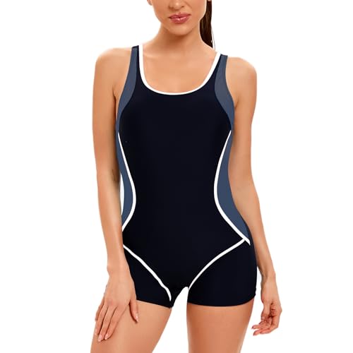 Women's Swimming Suit Tummy Control One Piece Swimsuit Modest Junior Boyleg Bathing Suit