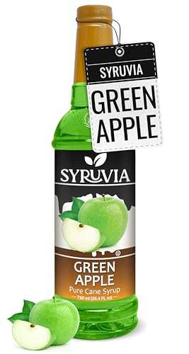 Syruvia Green Apple Syrup, Flavored Syrup for Drinks, Cocktails, Lemonades, Iced Teas, and Desserts – 25.4 fl oz
