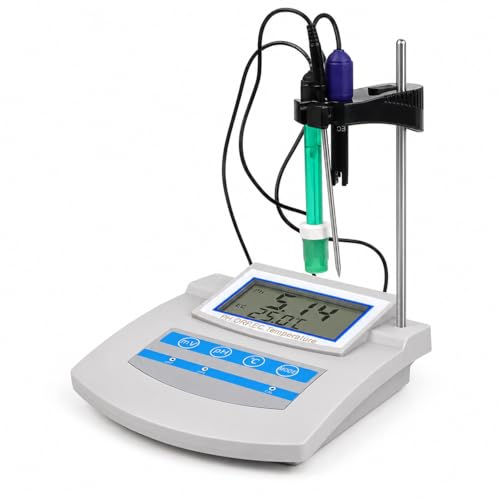 Kit de medidor de pH de sobremensa Digital de Alta precisión 6 en 1, con compensación Temporal, almacena Datos para Pruebas de Pesca y Suelo de Acuario de Laboratorio, medición de Amplio Rango