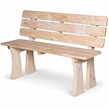 Mega Holz Gartenbank Holz mit Rückenlehne UNGARN 118x48x80 cm - 2-Sitzer aus witterungsbeständiger Kiefer - Wetterfeste Balkonbank aus massiven Holz...