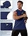 MAGCOMSEN Tank Tops Men Sleeveless Hoodie Cotton Casual T Shirts Summer Muscle Shirts Moisture Wicking T-Shirt Navy,XL