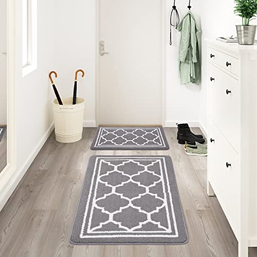 Buganda Indoor Door Mat (20x32,Grey) Resist Dirt and Absorbent Entryway Rug, Anti-Slip, Low Profile Inside Floor Mat Door Rugs for Entrance - Thumbnail 7