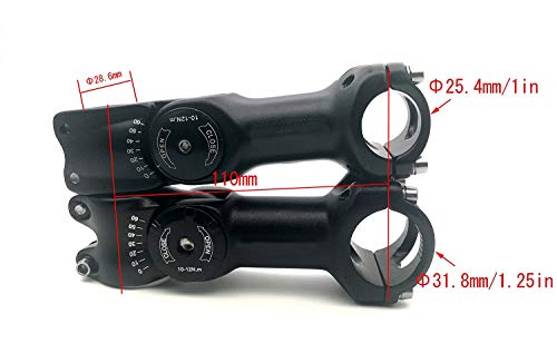 Oren Bravo 110mm Adjustable Angle:+60d Adustable Stem Cycling Mountain Bike Short Handlebar Stem Riser (Diameter: 25.4mm / 1 in) - Thumbnail 4