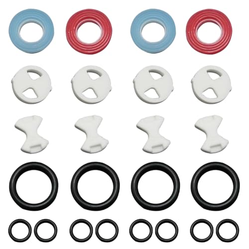 24Pcs Tap Washers for Mixer Taps,tap washers,mixer tap cartridge, Valve Cartridge Replacement Kit with Ceramic Discs, 1/2 Turn Silicone O-Ring Gaskets for Leaking Kitchen Sink Tap Repair