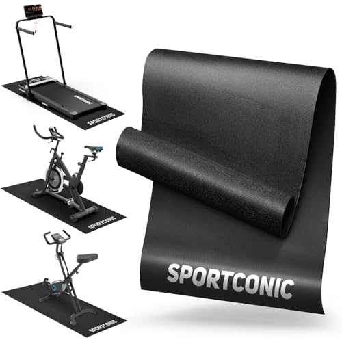 Sportconic Skyddsmatta för Löpband - Golvskyddsmatta för Träningsutrustning, Motionscykel, Crosstrainer - Yogamatta - 140 x 60 cm