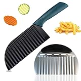 Set Professionnel 2 Pièces: Ce kit contient 1 coupe-légumes ondulé pour créer des motifs striés et 1 trancheur noir pour des coupes lisses, les deux lames sont fabriquées en acier inoxydable de haute qualité, idéal pour une cuisine créative et durable.