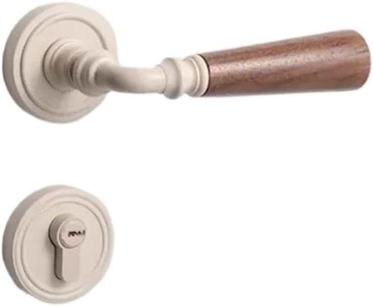 Silent Bedroom Door Lock Handle Metal Split Lock Door Accessories(Silver)