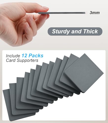 Image of TiMOVO Trading Card Dividers for Commander Deck Boxes with Built-in Slots, 12 PCS Card Supporters Separator for MTG TCG Sports Cards Organizer Box, 2.91x3.35in, Gray