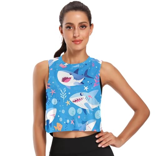 Ocean Shark Masco Women Workout Tank Tops Cool-Dry Sleeveless Active