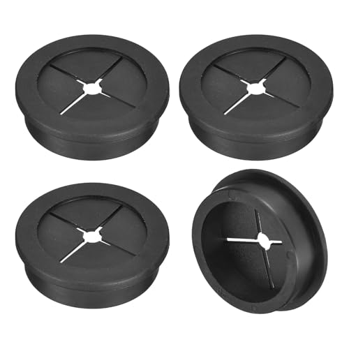QUARKZMAN 4 Pcs Passe-Câble pour Cordon, 40mm Passe-Câble de Bureau en Caoutchouc Flexible Grommets de Fil Cache-Trou pour Bureau Organisateur de Câbles d'Ordinateur, Noir