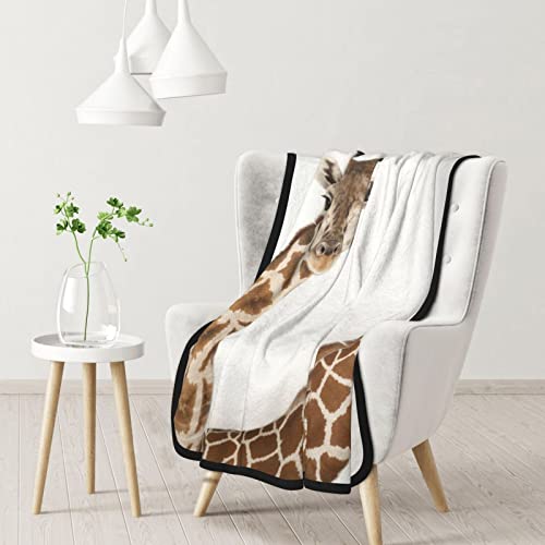 Couverture imprimée girafe double face flanelle douce et chaude