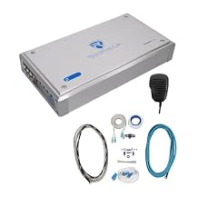 Rockville RXM-S30 Bundle Micro Marine/ATV 2400-Watt Peak 4-Channel Dyno-Certified Amplifier, RMWK4 4 AWG Waterproof Marine Amp Installation Wire Kit, MRCA25 25 ft Twisted Pair RCA Cable, 3-Items