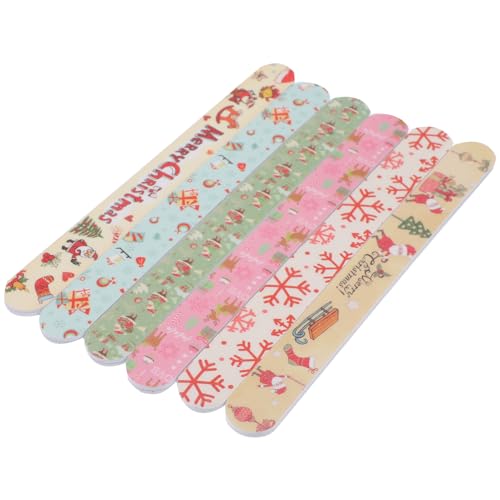 HONMEET 24個クリスマステーマ 素材 ネイルファイル 爪やすり マニキュア 用 爪ケア研磨ツール 簡単なネイルアート整え