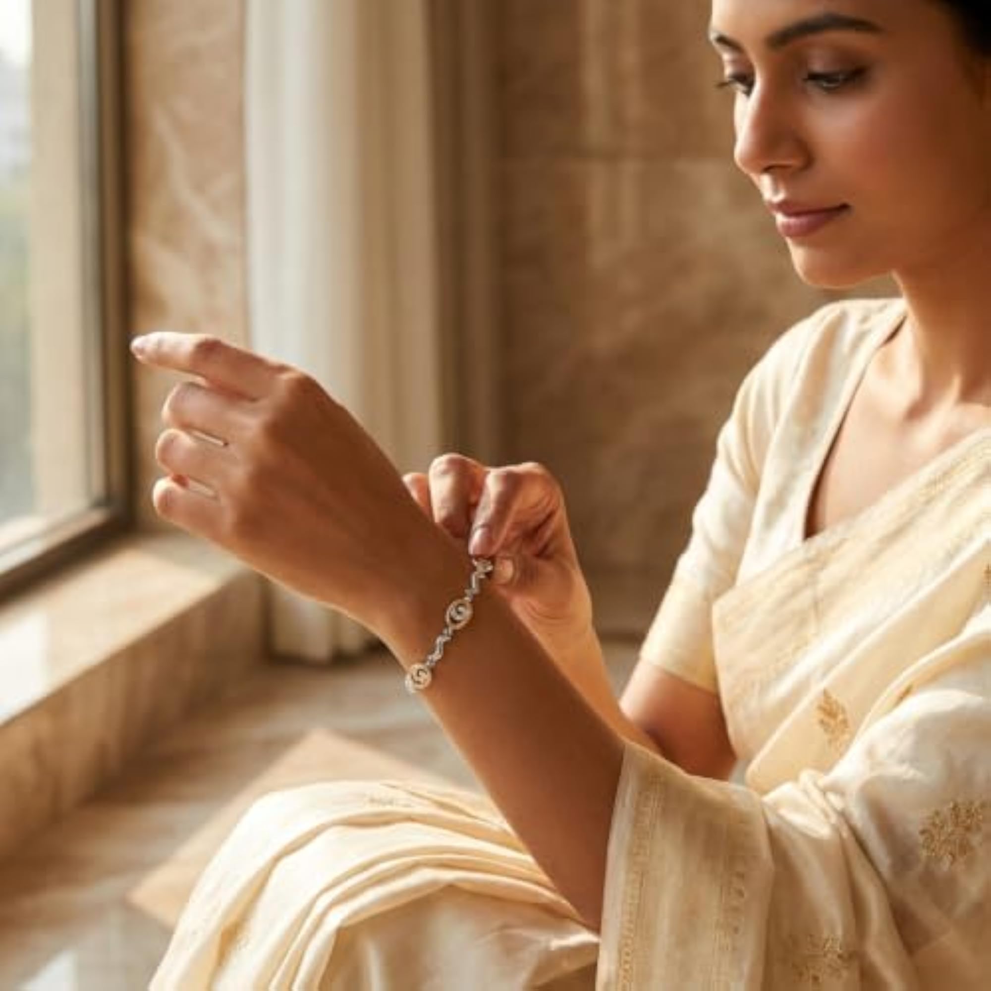 Women's 925 Sterling Silver Adjustable Satellite Chain Bracelet