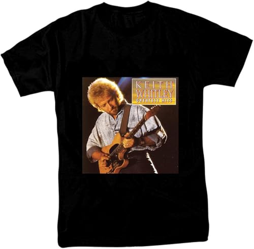 Greatest Hits Keith Whitley Men's Black Casual Tees Clothing Crew Neck Short Sleeve Top Clothing T-Shirt
