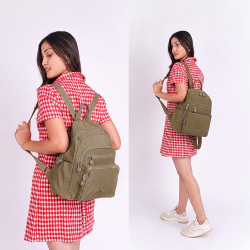 Image of TS WITH TECHSUN Stylish Lightweight Water Resistant Backpack for Women Girls | Anti-Theft Adjustable Shoulder Strap Bag | Multipocket Daypack for Travel, Shopping, Office, Work